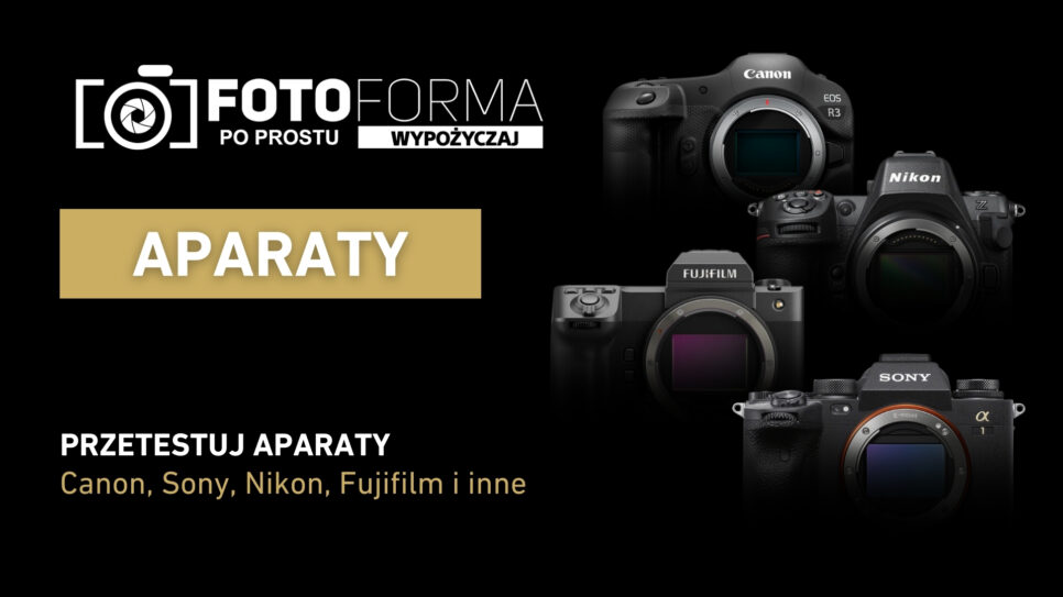 Wypożyczalnia aparatów fotograficznych, Canon, Sony, Nikon, Fujifilm GFX, OM-System, Panasonik,
