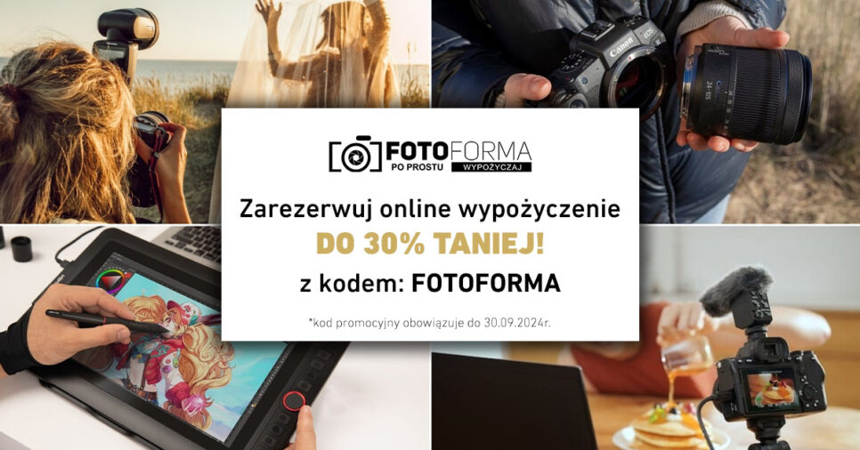 Mamy piękny słoneczny wrzesień, ruszamy z atrakcyjną ofertą Festiwalu Najlepszych Ofert! Zarezerwuj online wypożyczenie do 30% taniej! z kodem: Fotoforma ważny do 30 września.